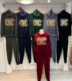 Elevate your loungewear and workout style with our Women's Velour Tracksuit Set. This chic two-piece outfit includes a long sleeve zip-up hoodie made from a luxurious velour fabric that feels soft against the skin. Perfect for casual outings, gym sessions, or cozy nights in, the tracksuit features a relaxed fit, stylish print details, and a comfortable elastic waistband. Ideal for yoga, workouts, or just lounging, this versatile set combines fashion and functionality, making it a must-have addit Winter Leisure Tracksuit With Stretch, Sporty Leisure Sets For Winter, Winter Sportswear Sets With Stretch, Winter Stretch Sportswear Sets, Winter Gym Sportswear Sets, Winter Gym Sets With Long Sleeves, Velour Tracksuit, Yoga Workouts, Yoga Outfit