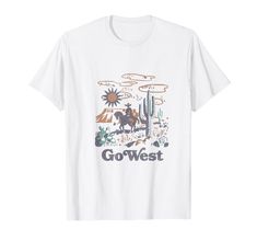 PRICES MAY VARY. Trendy Graphic Apparel 20VLIN01183A-001 Lightweight, Classic fit, Double-needle sleeve and bottom hem Desert Scene, Go West, Graphic Apparel, Branded T Shirts, Trendy Outfits, Top Styles, Fashion Branding, Cowboy, T Shirts