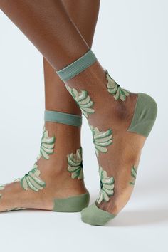 Khaki sheer floral socks_1 Floral Socks, Jeans Uk, London Free, Thick Socks, Buy Now Pay Later, Fashion Brand, Buy Now, Socks