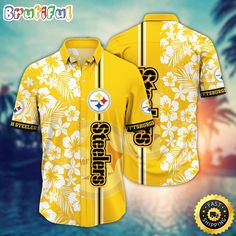 Pittsburgh Steelers Hawaii Shirt Flower Exotic Island Fashion The Hawaiian Shirt epitomizes laid-back style and vibrant charm. Made from lightweight, breathable fabric, these shirts boast colorful, tropical-inspired prints, showcasing exotic flowers, palm trees, and scenic landscapes. With their relaxed fit and short sleeves, they offer comfort in warm climates and a casual, beach-ready look. Perfect [...] Island Fashion, Beach Parties, Nfl Sports, December 2023, Beach Ready, Aloha Shirt, Flower Shirt, Hawaii Shirt, Scenic Landscape