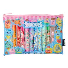 an assortment of pencils in a bag with the words'snuggles on it