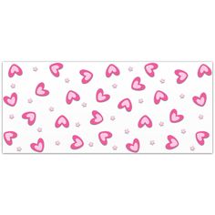 pink hearts and stars on white background