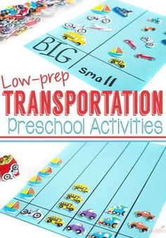 the transportation preschool activities are great for learning numbers and counting