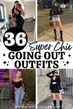 36 Chic & Trendy Going Out Outfits and Party Outfits for 2024 Casual Outfits For Going Out, Leather Mini Skirt Outfit Night, Mini Skirt Outfit Party, Edgy Club Outfits, Edgy Date Night Outfit, Leather Skirt Outfit Party Night, Going Out Outfit Ideas, Leather Mini Skirt Outfit