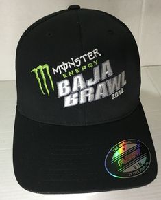 Vintage Monster Energy BAJA BRAWL Hat Flexfit S/M Size 2012. The Baja Brawl is a yearly Motor-cross that take’s place in Michigan. This is a New hat without tags. The writing on the hat is all embroidered. It is a Yupoong hat. Motor Cross, Monster Energy Drink, Energy Drink, Monster Energy, Baseball Cap, Michigan, Accessories Hats, Baseball Hats, Shoe Accessories