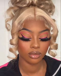 Makeup Looks For Black Women Birthday, Pink Prom Makeup Looks Black Women, Pink Makeup Looks Black Women, Makeup Looks Black Women, Brown Girls Makeup