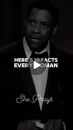 a man in a tuxedo and bow tie holding a microphone with the words here's 10 fact's every woman