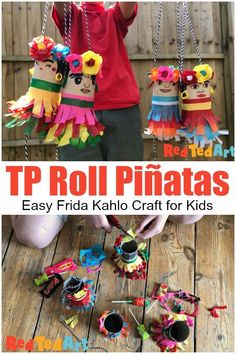 kids are playing with paper pinatas and crafting them for the holiday season