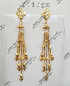 Ear Hangings Indian Gold, Sui Dhaga Gold Earrings Latest, Sui Dhaga Gold Earrings, Sui Dhaga Gold Earrings Design, Sui Dhaga Earrings, Fashion Jewelry Necklaces Gold, Unique Gold Jewelry Designs, Indian Wedding Jewelry Sets