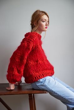 DIY Kit - Meri-Mohair Sweater - Merino No. 5 and Mohair So Soft – Loopy Mango Mohair Sweater Pattern, Sweater Pattern Free, Loopy Mango, Crochet Sweater Free, Pull Mohair, Crochet Sweater Pattern, Sweater Pin, Crochet Sweater Pattern Free, Circular Knitting Needles