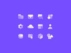 a purple background with different shapes and sizes on it, including rounded ones that appear to be rectangleed