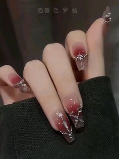 Korean Nail Art, Asian Nails, Fancy Nails Designs, Beauty Nails Design, Korean Nails, Blush Nails, Pretty Gel Nails, Diy Nail Art, Kawaii Nails