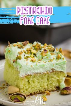 Whipped Cream Frosted Pistachio Poke Cake by callmepmc.com