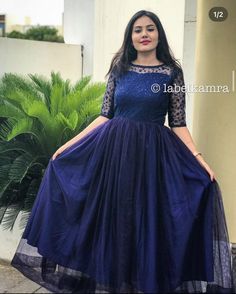 Net Frock Neck Designs For Women, Long Frock Stitching Ideas For Women, Long Frock Stitching Ideas, Net Neck Designs For Gown, Net Saree Dress Design Ideas, Netted Long Frocks For Women, Net Long Frocks, Neck Design Frock, Net Long Frock Designs