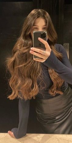 Long Hair Chart, Long Luscious Brown Hair, All One Length Hair Long, Long Natural Brunette Hair, Long Chestnut Hair, Long Virgin Hair, Long Hair Esthetics, Long Smooth Hair, Healthy Long Brown Hair