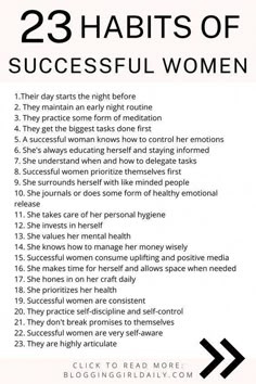 23 Habits Of Successful Women Women Tips, Money Lifestyle, Money Financial, Morning Routines, Rich Money