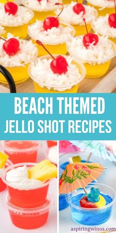 beach themed jello shot recipes with text overlay