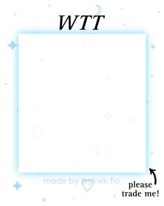 a white square with the word wtt on it and an arrow pointing to it