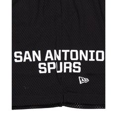 The San Antonio Spurs Mesh Shorts features a screen-printed Spurs logo at the left leg with a team wordmark at the right leg.Fabric: 100% Polyester Casual Shorts For Team Events During Sports Season, Casual Black Bottoms With Logo, Casual Athletic Shorts For Team Events, Casual Shorts For Team Events And Sports Season, Casual Shorts With Team Logo, Logo Print Short Bottoms For Streetwear, Short Bottoms With Logo Print For Streetwear, Short Sports Bottoms With Team Logo, Athletic Shorts With Team Logo For Sports Season