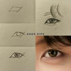 three different types of eyes with the words koko rips written on them and an eye