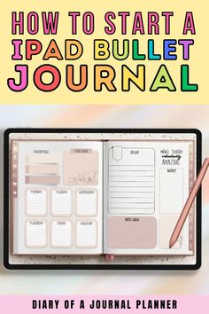 The Best iPad Bullet Journal And How You Can Start One Today! Bullet Journal 1st Page, Ipad Bullet Journal, Online Bullet Journal, Bullet Journal On Ipad, Bullet Journal Boxes, Bullet Journal App, Productivity System, Ipad Journal, How To Bullet Journal