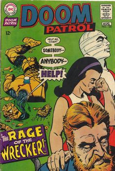 an old comic book with a man and woman on the cover, in front of a blue