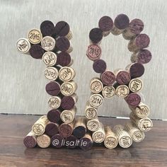 a wine cork letter made to look like the number twenty