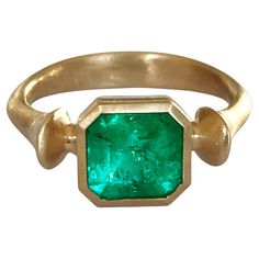 Dalben design One of a Kind 18k yellow gold satin finishing ring with a 1.92 carat emerald cut emerald from Muzo mine in Colombia. Ring size6 3/4 USA , 54 EU re-sizable to most finger sizes. Bezel stone dimensions : width 8,9 mm height 8,7 mm The ring has been designed and handcrafted in our atelier in Como Italy with a rigorous quality workmanship . Emerald Cut Ruby Ring In Gold, Yellow Gold Emerald Signet Ring With Bezel Setting, Emerald Cut Ruby Ring In Yellow Gold, Gold Emerald Rings With Asscher Cut, Gold Octagon Solitaire Emerald Ring, Gold Solitaire Emerald Ring In Octagon Shape, Gold Emerald-cut Ring For Formal Occasions, Formal Gold Emerald-cut Emerald Ring, Formal Gold Emerald Cut Emerald Ring