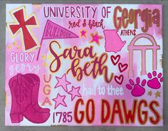 love the second painting for this dorm room!! go dawgs!! Sorority House Rooms, College Collage, Big Little Canvas, Go Dawgs