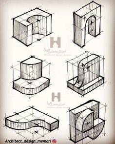 sketches of different types of cages for animals