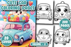 cute car coloring pages for kids volume 2