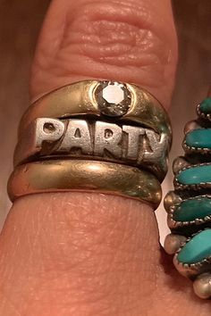 **Please note all sales are final.**Party Ring - Comes in Sterling Silver and Solid Brass.**Contents*** Brass\u00a0**Dimensions*** Size 6.5* Size 8 Mixed Metal Rings, Party Rings, Dope Jewelry, Stacked Jewelry, Jewelry Lookbook, Funky Jewelry, Bling Rings, Jewelry Inspo, Dream Jewelry