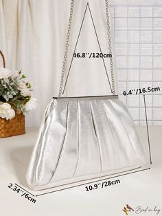 BirdinBag - Chic Metallic Chain Gathered Purse Ruched Bag, Lock Style, Chain Pattern, Chain Bag, Save The Planet, Bag Bag, Chain Bags, Evening Party, Chain Strap