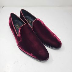 Brand New But No Box, Does Have The Little Dust Bags Mens Size 10 But On The Website It Says These Run Big And To Actually Size Down There Is Like Small Scratches On The Bottoms From Not Being In A Box Formal Slip-on Loafers With Red Sole, Burgundy Slip-on Loafers For Formal Occasions, Burgundy Slip-on Formal Loafers, Burgundy Slip-on Dress Shoes For Business, Luxury Burgundy Loafers For Formal Occasions, Red Round Toe Loafers For Semi-formal Occasions, Red Semi-formal Loafers With Round Toe, Burgundy Slip-on Loafers With Red Sole, Classic Red Loafers For Semi-formal Occasions