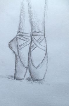 a drawing of a pair of ballet shoes