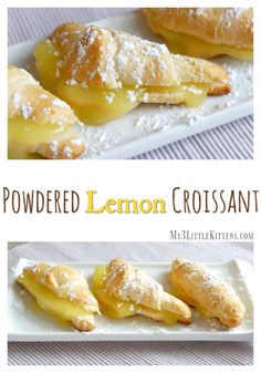 lemon croissants with powdered sugar on top