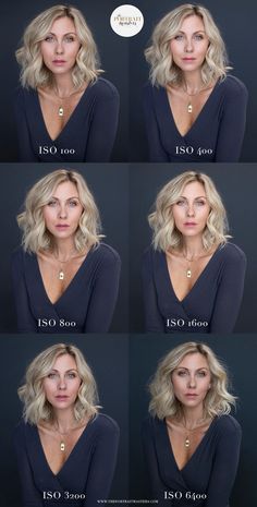 a woman's face is shown in four different ways, including the upper half of her