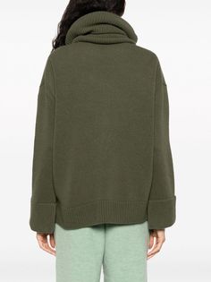 Moncler high-neck Wool Jumper - Farfetch Merino Wool Turtleneck Sweater With Ribbed Cuffs, Winter Green Polo Sweater With Ribbed Cuffs, Green Winter Polo Sweater With Ribbed Cuffs, Green Cashmere Sweater With Ribbed Cuffs, Green Wool Outerwear With Ribbed Cuffs, Green Turtleneck Sweater With Ribbed Cuffs, Cozy Wool Turtleneck With Funnel Neck, Wool High Neck Sweater With Ribbed Cuffs, Green Turtleneck Top With Ribbed Cuffs