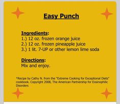 an orange juice label with instructions on how to use it and what to put in it