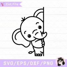 Elephant Svg, Design Outline, Baby Elefant, Baby Svg, Kawaii Animals, Cute Elephant, Baby Elephant, Animal Design, Presentation Templates