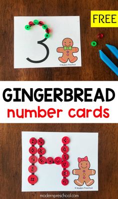 the gingerbread number cards are ready to be made into an activity for children and adults