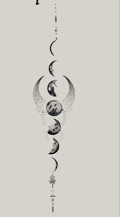 an artistic drawing of the moon and phases