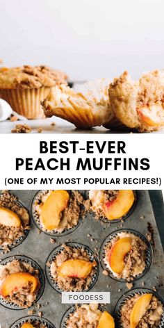 the best ever peach muffins recipe in a muffin tin