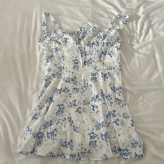 Super Cute Blue And White Flower Mini Corset Dress. Lace Up Back! Zip Side. Milkmaid Front With Tie. Brand New And Never Worn! Corset Dress Lace, Mini Corset Dress, Dress Lace Up Back, Corset Costumes, Blue Corset, Fairytale Dress, Dress Lace, Corset Dress, White Flower