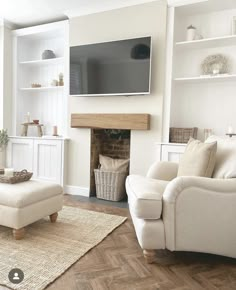 the living room is clean and ready to be used as a home decorating area