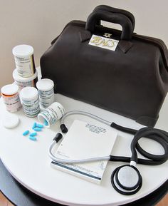 a doctor's bag sitting on top of a table