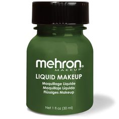 PRICES MAY VARY. Highly pigmented, water based makeup that lasts long - 20-70 applications per approximately 1 ounce Can be applied with a brush, sponge or an airbrush, perfect halloween makeup for all ages Perfect for full body painting or for getting things moving quickly at events and carnivals Formulated to be smudge-proof and last longer than ordinary liquid makeup, while maintaining a creamier texture Proudly Made in the USA since 1927 Green Face Makeup, Mehron Makeup, Performance Makeup, Liquid Makeup, Liquid Paint, Airbrush Makeup, Body Makeup, Makeup Base, No Foundation Makeup