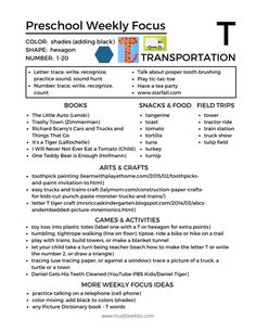 a flyer for the preschool weekly focus transportation program, with information on how to use it