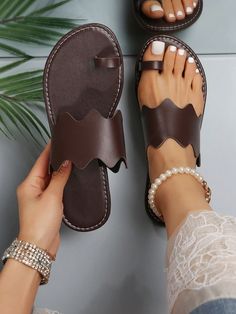 Summer Sandals Flat, Pretty Sandals, Slipon Shoes, Ankle Strap Flats, Beaded Sandals, Womens Summer Shoes, Girly Shoes, Leather Slippers, Footwear Design Women