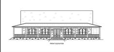 the elevation drawing shows the front and side views of this two - story, three - bedroom home